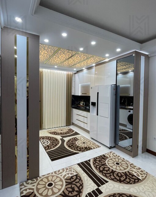 کابینت هایگلاس با ترکیب نما لوله ای 